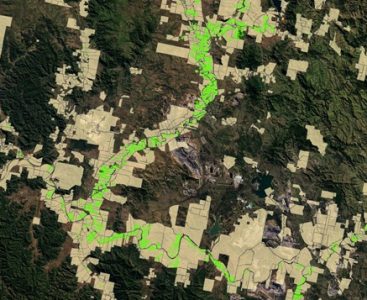 Aerial land map of rural Ausatralia.